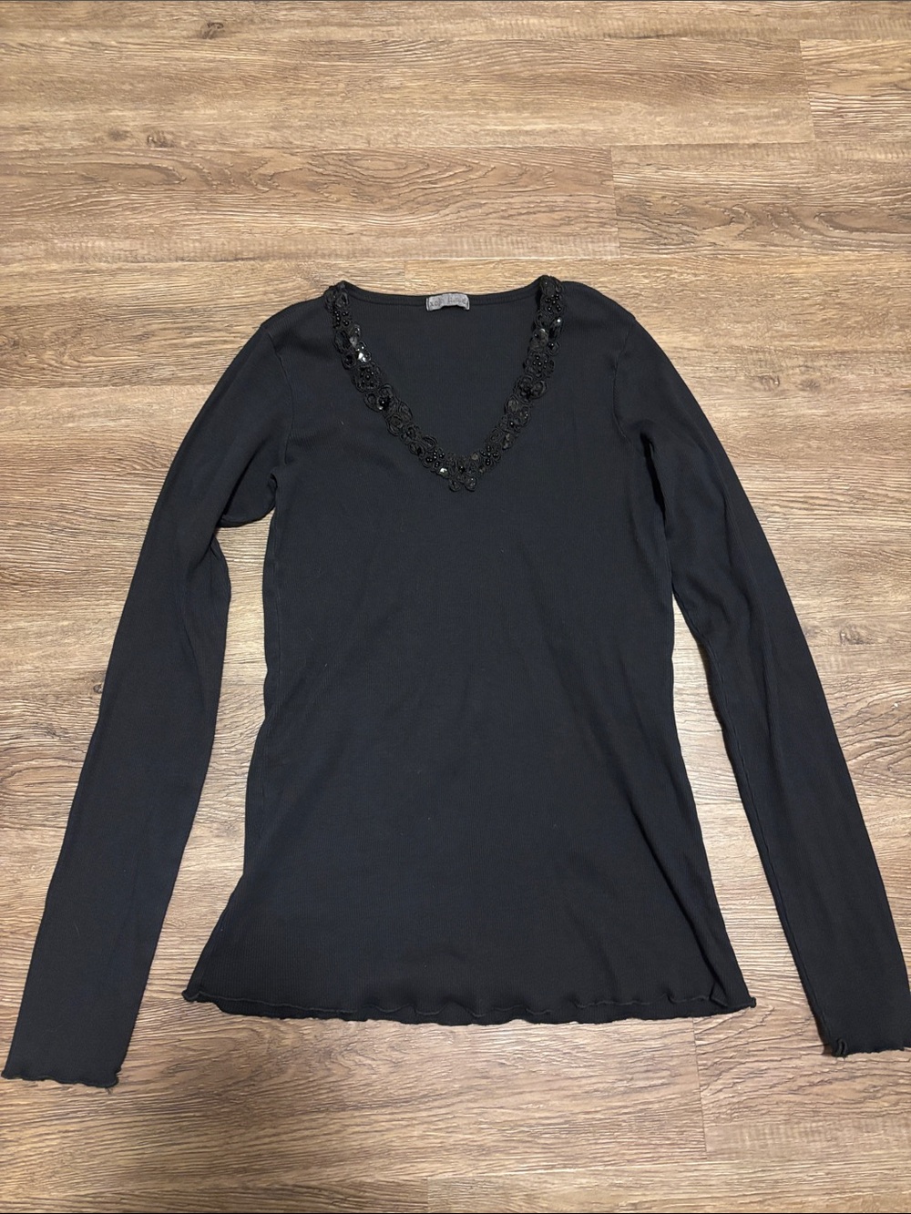 black beaded long sleeve